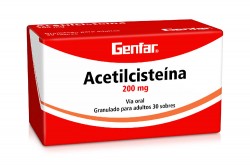 Acetilcisteína 200 mg Polvo Genfar Caja Con 30 Sobres - Sabor Naranja