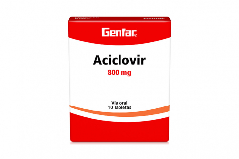 Aciclovir 800 mg Genfar Caja Con 10 Tabletas Rx