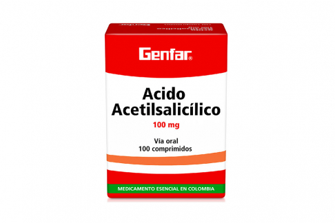 Ácido Acetilsalicílico 100 mg Genfar Caja Con 100 Tabletas