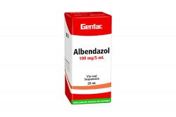 Albendazol Suspensión 100 mg / 5 mL Genfar Caja Con Frasco Con 20 mL Rx