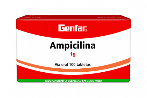 Ampicilina 1 g Genfar Caja Con 100 Tabletas Rx2