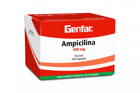 Ampicilina 500 mg Genfar Caja Con 100 Cápsulas Rx2