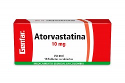 Atorvastatina 10 mg Genfar Caja Con 10 Tabletas Recubiertas Rx4