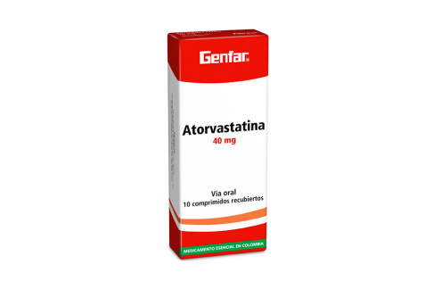 Atorvastatina 40 mg Genfar Caja Con 10 Tabletas Recubiertas Rx