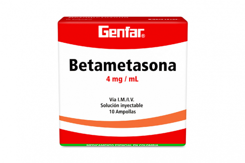 Betametasona 4 mg / mL Solución Inyectable Genfar Caja Con 10 Ampollas Rx