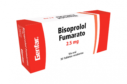 Bisoprolol Fumarato 2.5 mg Genfar Caja Con 30 Tabletas Recubiertas Rx