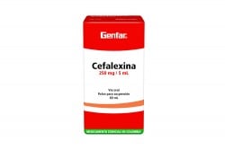 Cefalexina 250 mg / 5 mL Polvo Para Suspensión Genfar Caja Con Frasco Con 60 mL Rx2