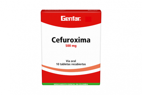 Cefuroxima 500 mg Genfar Caja Con 10 Tabletas Recubiertas  Rx1 Rx2