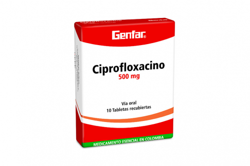 Ciprofloxacino 500 mg Genfar Caja Con 10 Tabletas Rx2