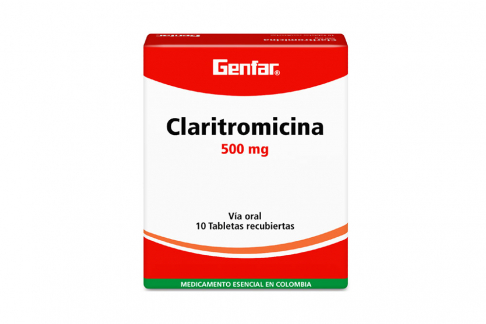 Claritromicina 500 mg Genfar Caja Con 10 Tabletas Recubiertas Rx Rx2