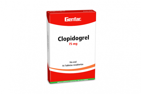 Clopidogrel 75 mg Genfar Caja Con 14 Tabletas Recubiertas Rx
