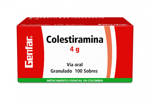 Colestiramina 4 g Granulado Genfar Caja Con 100 Sobres Rx
