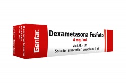 Dexametasona 4mg/mL Solución Inyectable Genfar Caja Con 1 Ampolla Rx