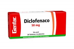 Diclofenaco 50 mg Genfar Caja Con 30 Tabletas Recubiertas Rx