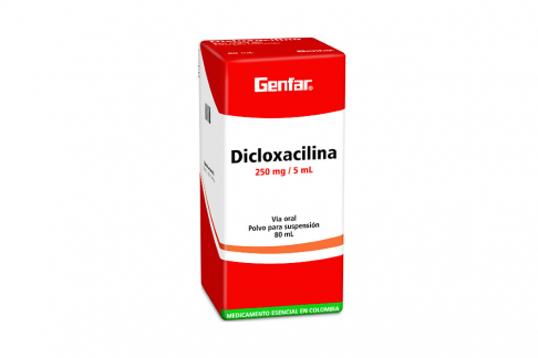 Dicloxacilina 250 mg/5 mL Genfar Caja Con Frasco De 80 mL Rx2