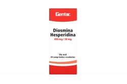 Diosmina Hesperidina 450 mg / 50 mg Genfar Caja Con 30 Tabletas Rx4