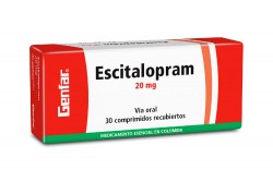 Escitalopram 20 mg Genfar Caja Con 30 Comprimidos Recubiertos Rx4