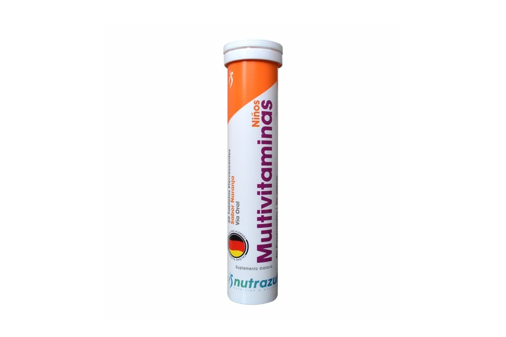Multivitaminas + Minerales Niños Naranja Nutrazul Frasco Con 20 Tabletas Efervescentes