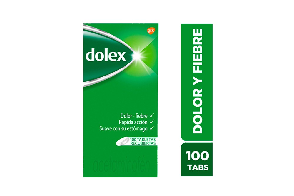 Dolex 500 Mg Caja X 100 Tabletas Recubiertas C/U