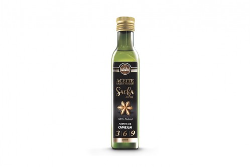 Aceite Extra Virgen De Sacha Inchi En Botella Con 250 mL