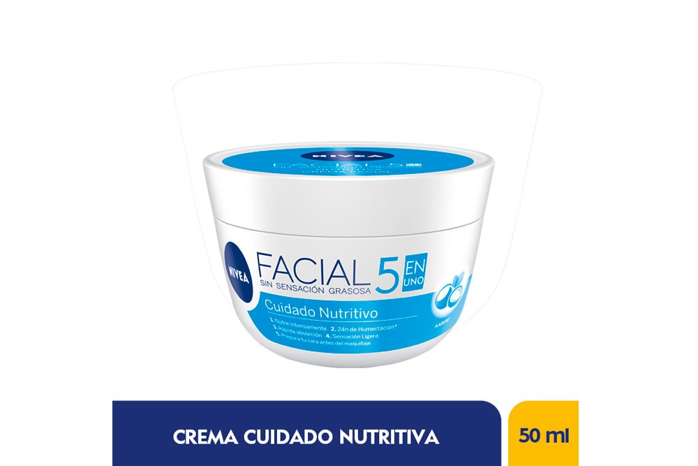 Crema Nivea Cuidado Nutritivo Facial Caja Con Frasco Con 50 mL