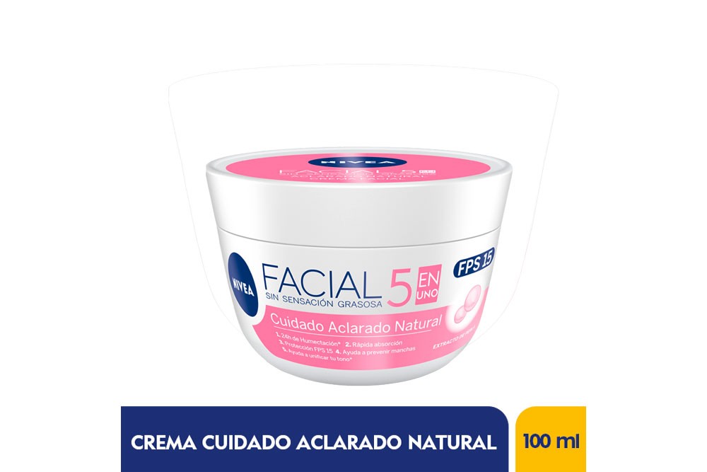 Crema Nivea Cuidado Facial Aclarado Natural Frasco Con 100 mL