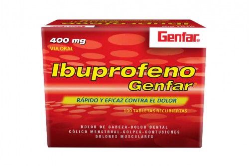 Ibuprofeno 400 Mg Genfar Caja Con 100 Tabletas Recubiertas