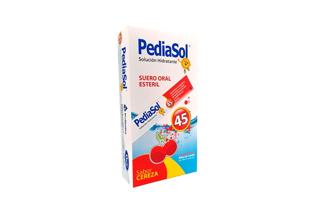 Pediasol 45 Cereza Caja Con 5 Sachets Con 100 mL C/U