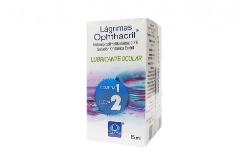 Ophthacril Lagrimas Lubricante Ocular Caja Con 2 Frasco Con 15 Ml C/U