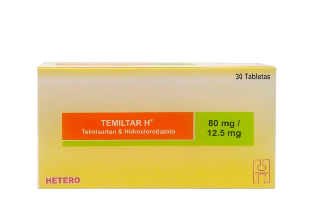 Temiltar H 80 mg / 12.5 mg Caja De 30 Tabletas
