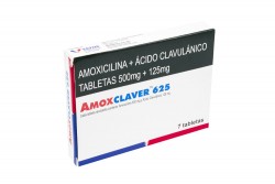 Amoxclaver 625 gr Caja 7 Tabletas Rx2