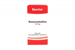 Rosuvastatina 20 Mg Caja con 28 Comprimidos Genf