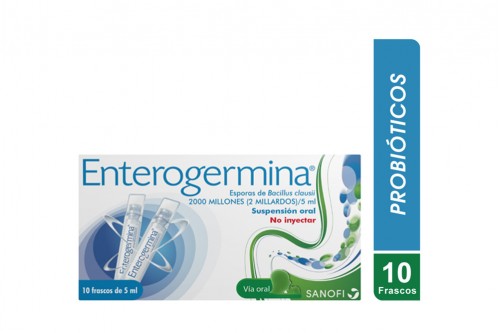 Enterogermina Suspensión Oral Caja Con 10 Frascos Con 5 mL C/U Rx