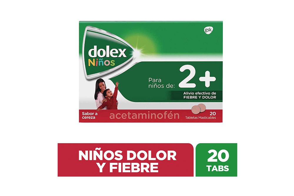 Dolex Pediátrico Caja Con 20 Tabletas Masticables