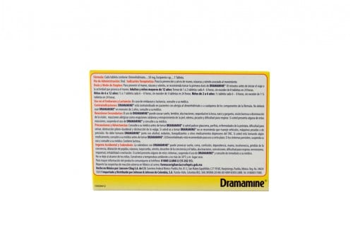 Dramamine 50 Mg Caja Con 24 Tabletas Rx