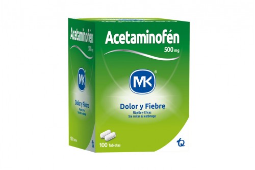 Acetaminofén 500 mg Mk Caja Con 100 Tabletas