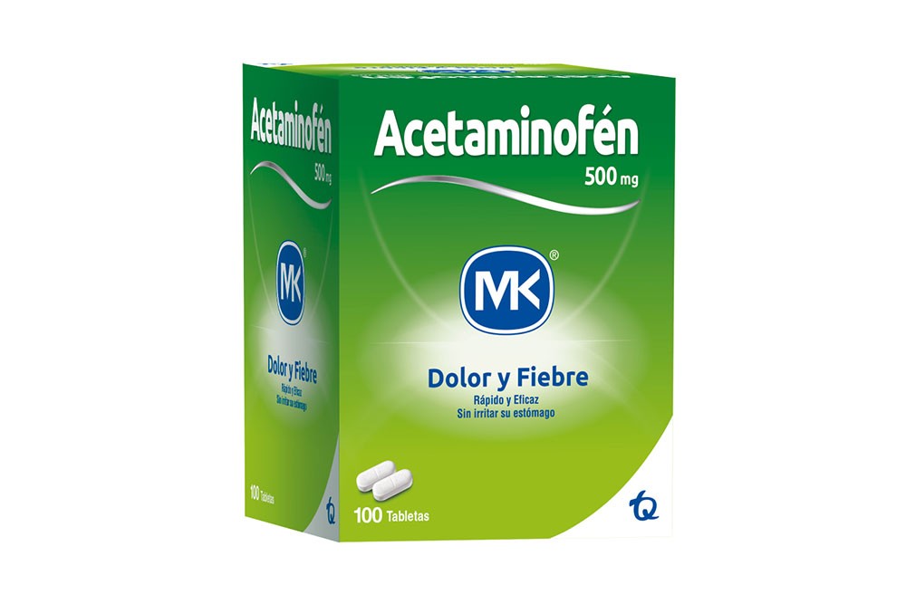 Acetaminofén 500 Mg Mk Caja Con 100 Tabletas