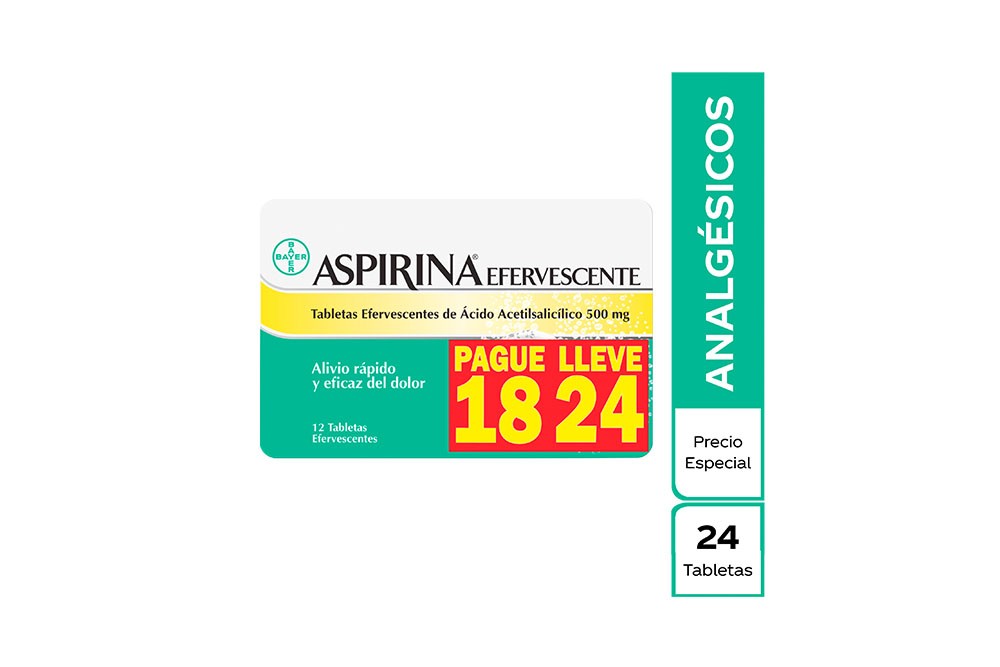 Aspirina Efervescente 500 Mg Caja Con 24 Tabletas Pag 18 Lleve 24