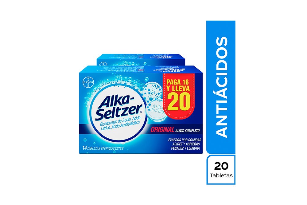 Alka-Seltzer Original En Caja Con 20 Tabletas Pagué 16