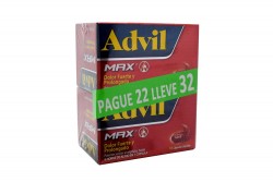 Oferta Advil Max 400 Mg Oral Pague 22 y lleve 32 Cápsulas