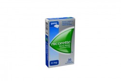 Nicorette 4 mg Menta Helada Caja con 30 Tabletas de Goma Masticable