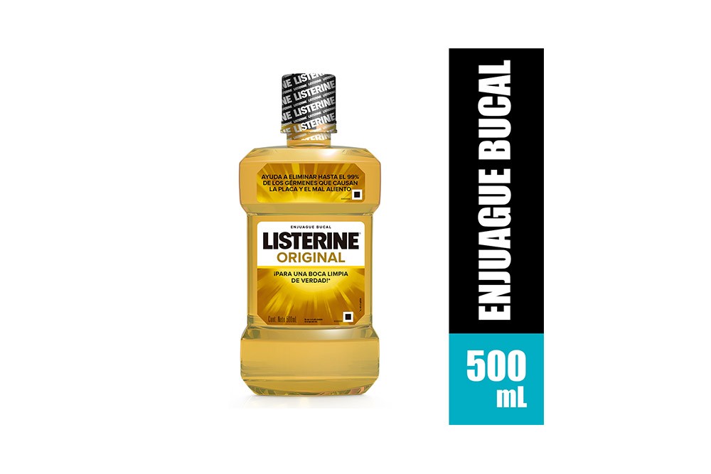 Enjuague Bucal Listerine Solución Frasco Con 500 mL