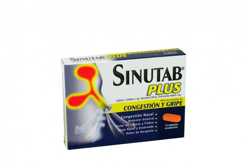 Sinutab Plus Congestion Y Gripe Caja Con 12 Tabletas