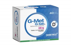 G-Met G-Tab 1000 mg Caja Con 40 Tabletas Recubiertas Rx