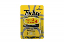 Preservativo Today X3 Mutual Pague 3 Lleve 4 unidades