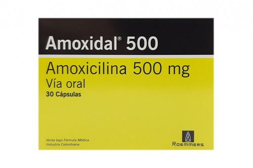 Amoxidal 500 Mg Caja Con 30 Cápsulas Rx Rx2