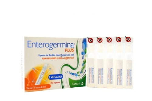 Enterogermina Plus Suspensión Oral Caja Con 5 Frascos De 5 Ml C/U