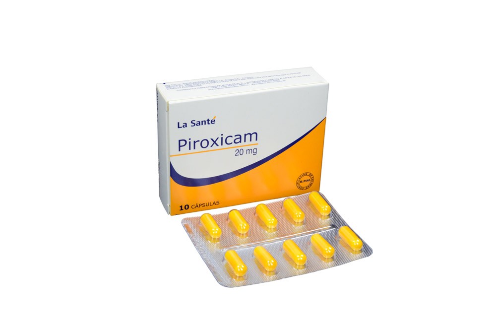 Piroxicam 20 Mg Caja Con 10 Cápsulas Rx4 .