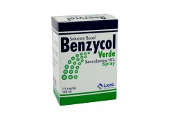 Benzycol Verde Spray 1.5 Mg/mL Caja COn Frasco De 120 mL