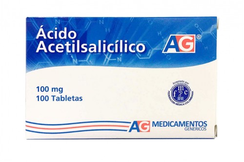Ácido Acetil Salicílico 100 mg Caja Con 100 Tabletas